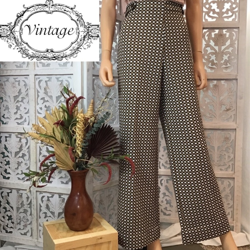 Shipmates Womens Vintage Brown Polkadot Pants